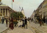 Georges Stein Canvas Paintings - Rue du Colisee